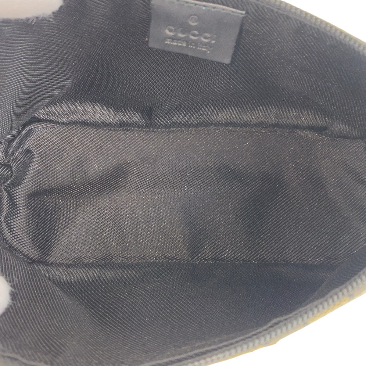 GUCCI Handbag 039 1103 GG canvas, leather Black Gold Metal Handbag accessory pouch Women Used Authentic