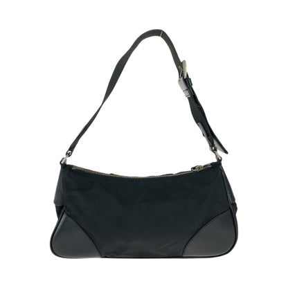 PRADA Shoulder Bag BR0449 Nylon Black SilverMetal One Shoulder Bag Handbag Test Triangle With logo Women Used Authentic