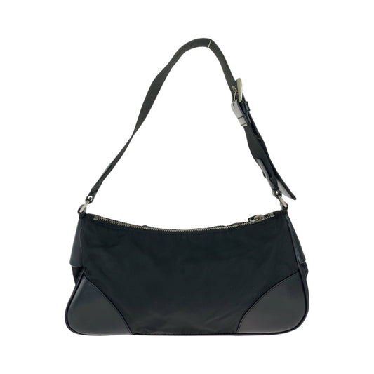 PRADA Shoulder Bag BR0449 Nylon Black SilverMetal One Shoulder Bag Handbag Test Triangle With logo Women Used Authentic
