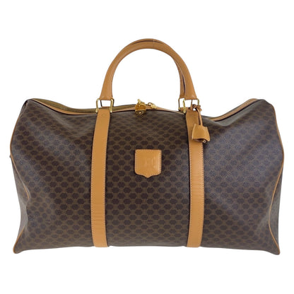 CELINE Boston Duffel bag PVC Brown Gold Metal Macadam Women Used Authentic