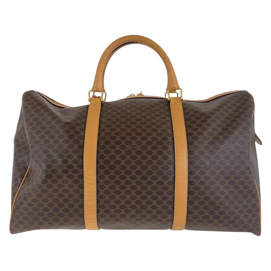 CELINE Boston Duffel bag PVC Brown Gold Metal Macadam Women Used Authentic