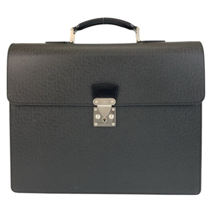 LOUIS VUITTON Business bag M30032 leather Ardoise Black SilverMetal Business bag briefcase Taiga Moscova mens Used Authentic