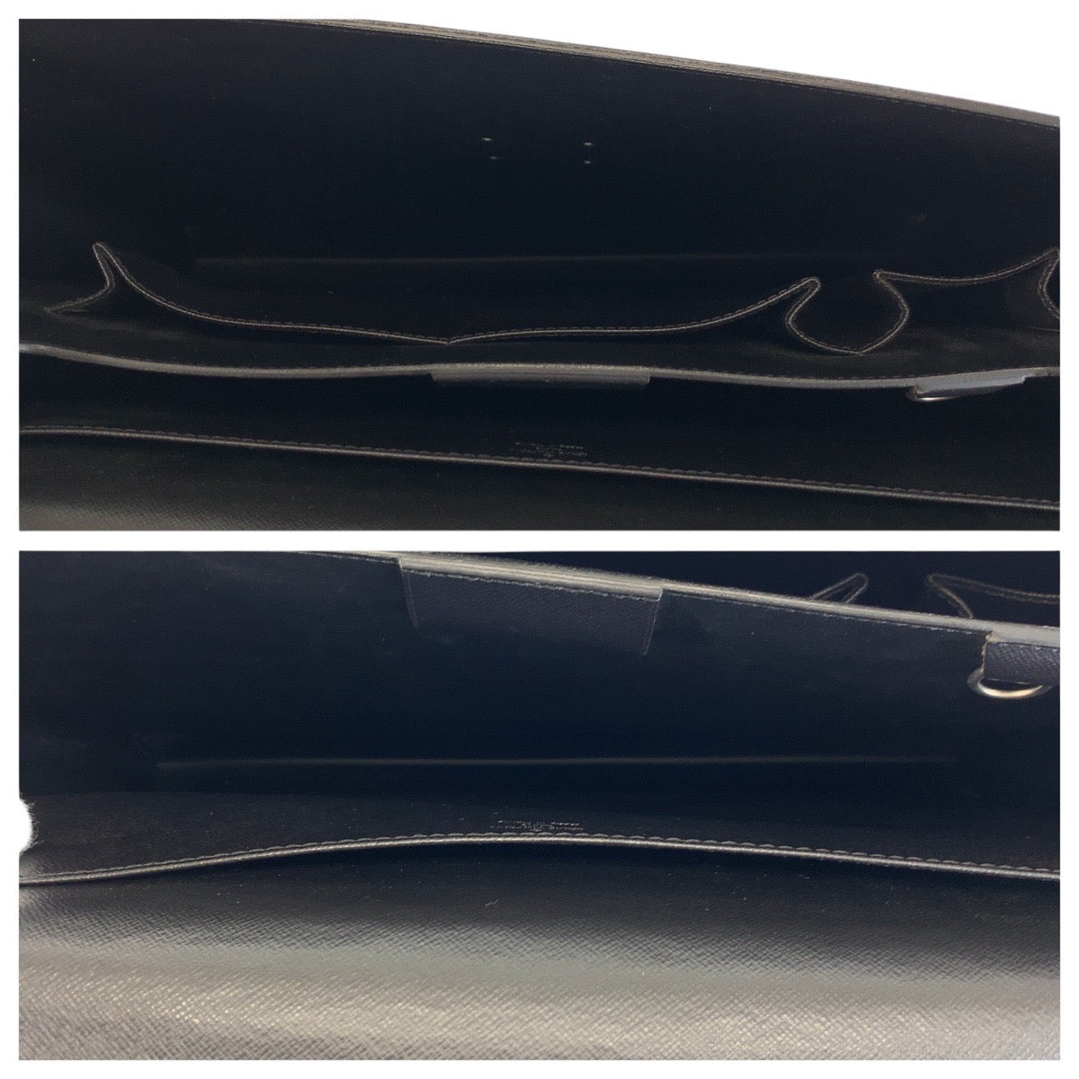 LOUIS VUITTON Business bag M30032 leather Ardoise Black SilverMetal Business bag briefcase Taiga Moscova mens Used Authentic