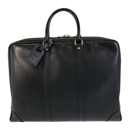 LOUIS VUITTON Business bag M59162 leather Noir Black SilverMetal Business bag briefcase Epi Porte Documan Voyagej mens Used Authentic