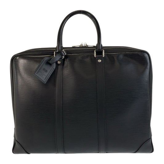 LOUIS VUITTON Business bag M59162 leather Noir Black SilverMetal Business bag briefcase Epi Porte Documan Voyagej mens Used Authentic