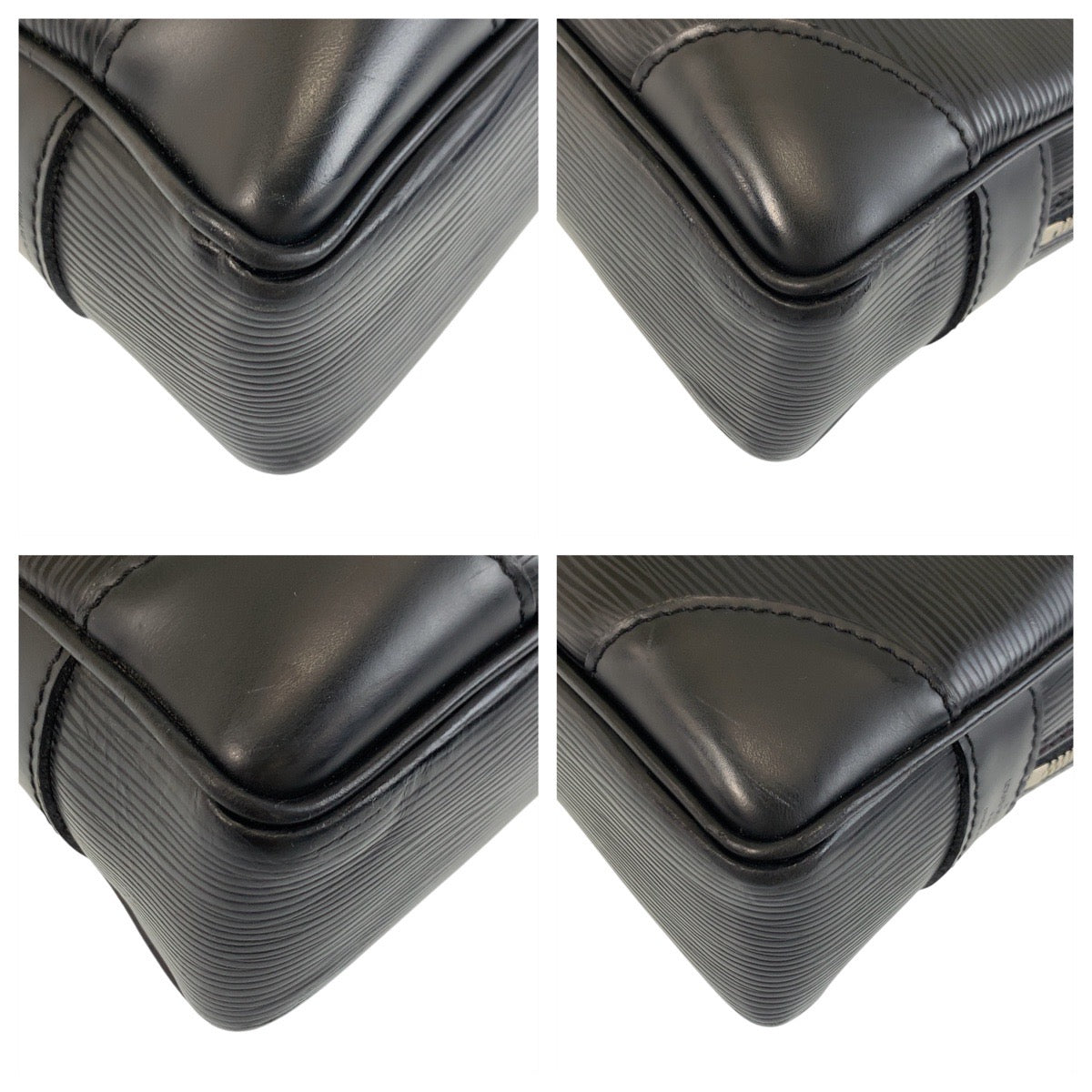 LOUIS VUITTON Business bag M59162 leather Noir Black SilverMetal Business bag briefcase Epi Porte Documan Voyagej mens Used Authentic