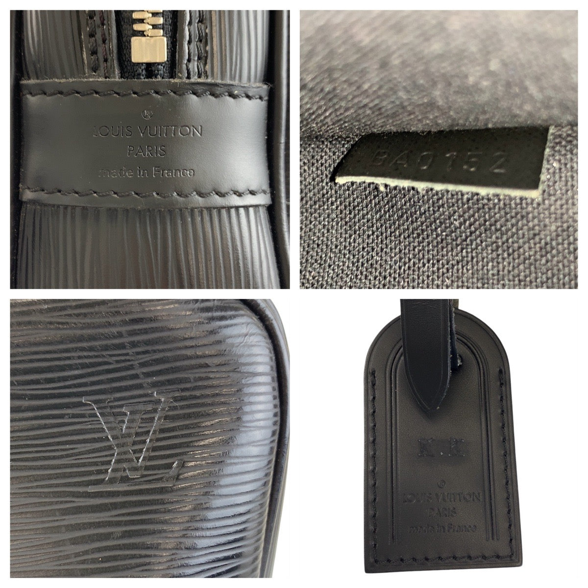 LOUIS VUITTON Business bag M59162 leather Noir Black SilverMetal Business bag briefcase Epi Porte Documan Voyagej mens Used Authentic