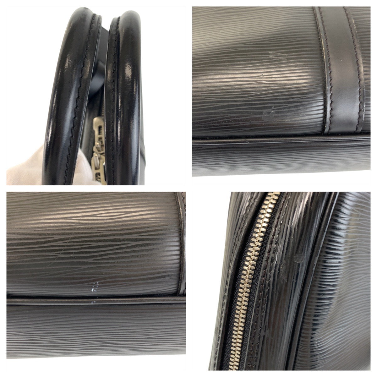 LOUIS VUITTON Business bag M59162 leather Noir Black SilverMetal Business bag briefcase Epi Porte Documan Voyagej mens Used Authentic