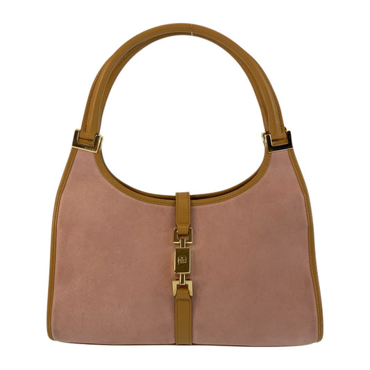 GUCCI Shoulder Bag 002 1068 Suede, Leather Pink Gold Metal Shoulder Bag handbag Jackie Women Used Authentic