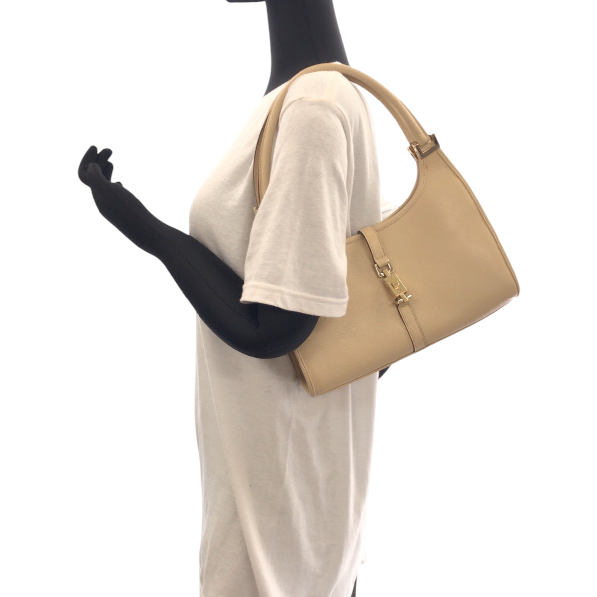 GUCCI Shoulder Bag 002 1068 leather Ivory Gold Metal One Shoulder Bag Handbag Jackie Women Used Authentic