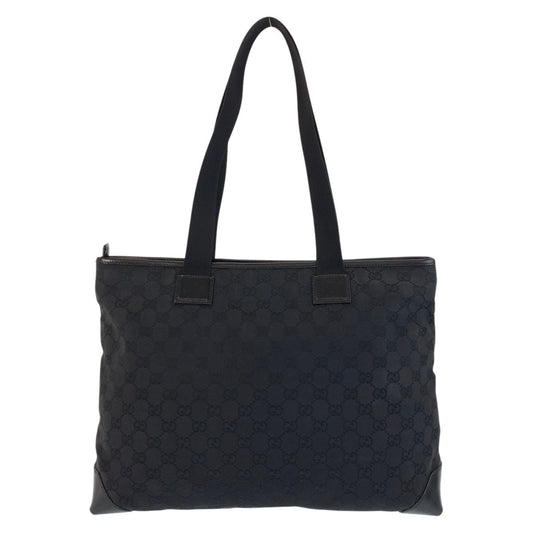 GUCCI Tote Bag 34339 GG canvas, leather Black black Tote Bag Shoulder Bag Women Used Authentic