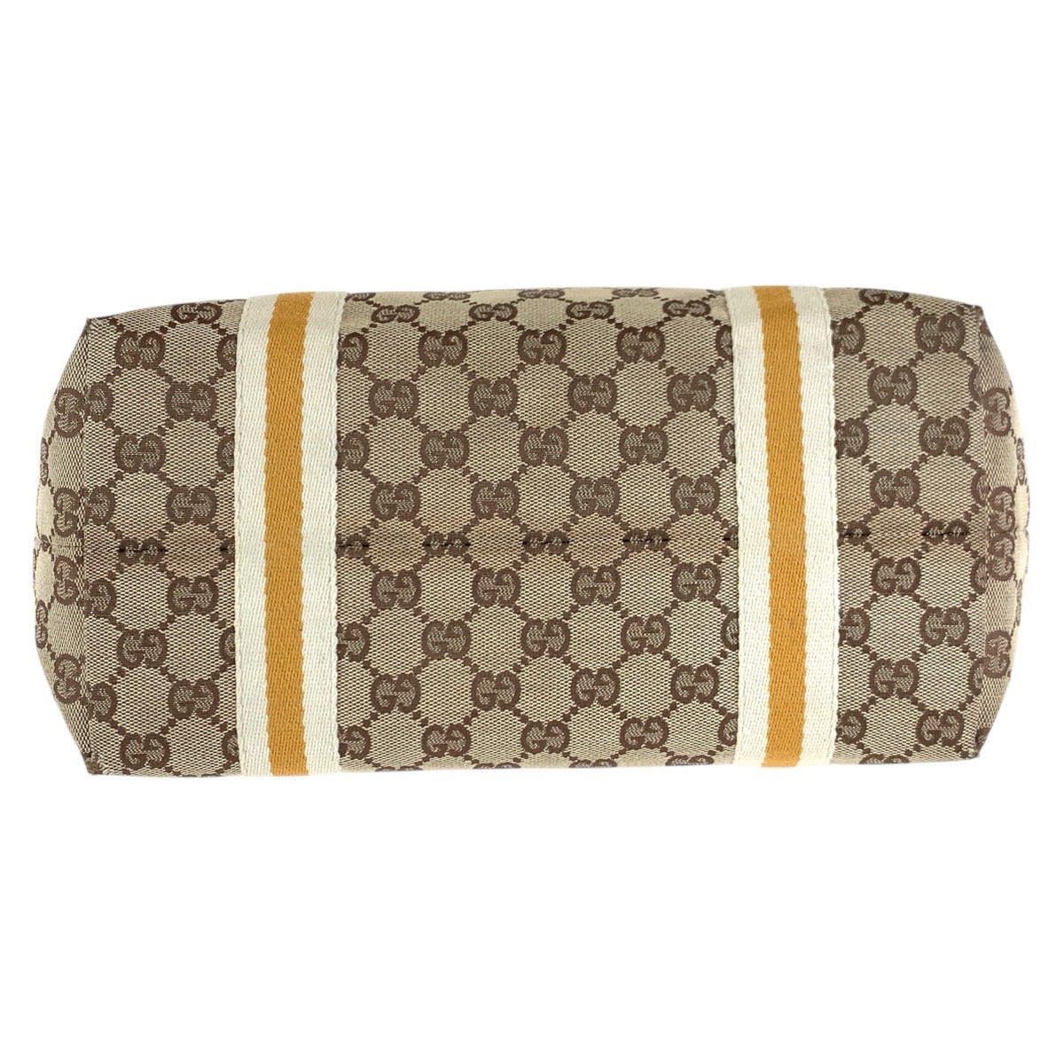 GUCCI Tote Bag 137396 GG canvas, leather Brown White Gold Metal Tote Bag Shoulder Bag Sherry line Women Used Authentic