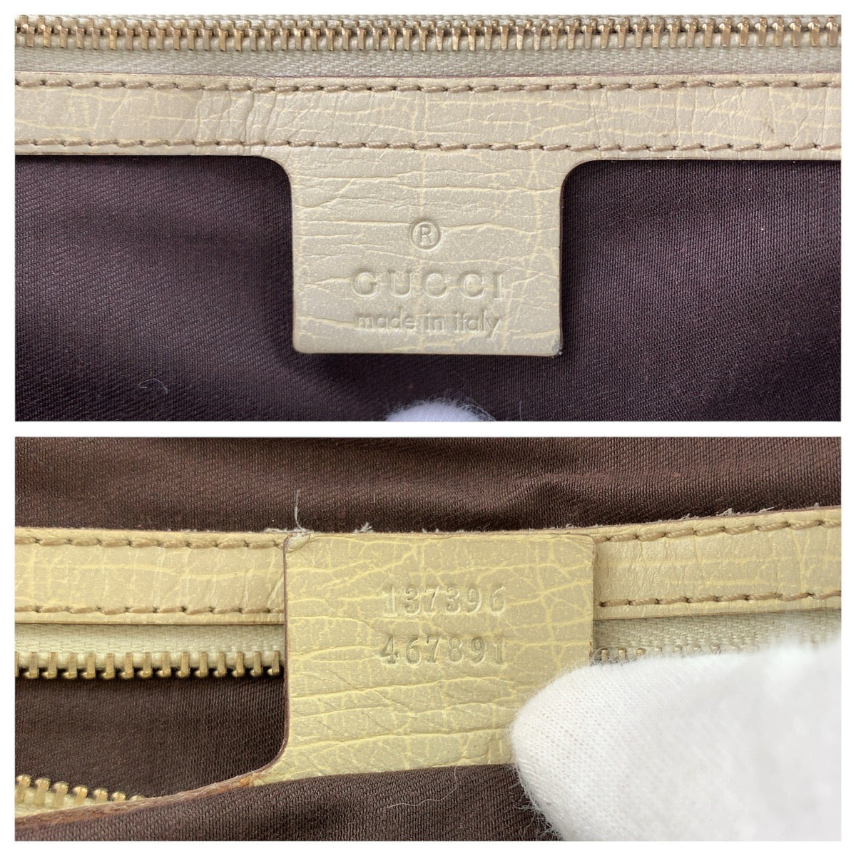GUCCI Tote Bag 137396 GG canvas, leather Brown White Gold Metal Tote Bag Shoulder Bag Sherry line Women Used Authentic