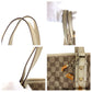 GUCCI Tote Bag 137396 GG canvas, leather Brown White Gold Metal Tote Bag Shoulder Bag Sherry line Women Used Authentic