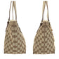 GUCCI Tote Bag 137396 GG canvas, leather Brown White Gold Metal Tote Bag Shoulder Bag Sherry line Women Used Authentic