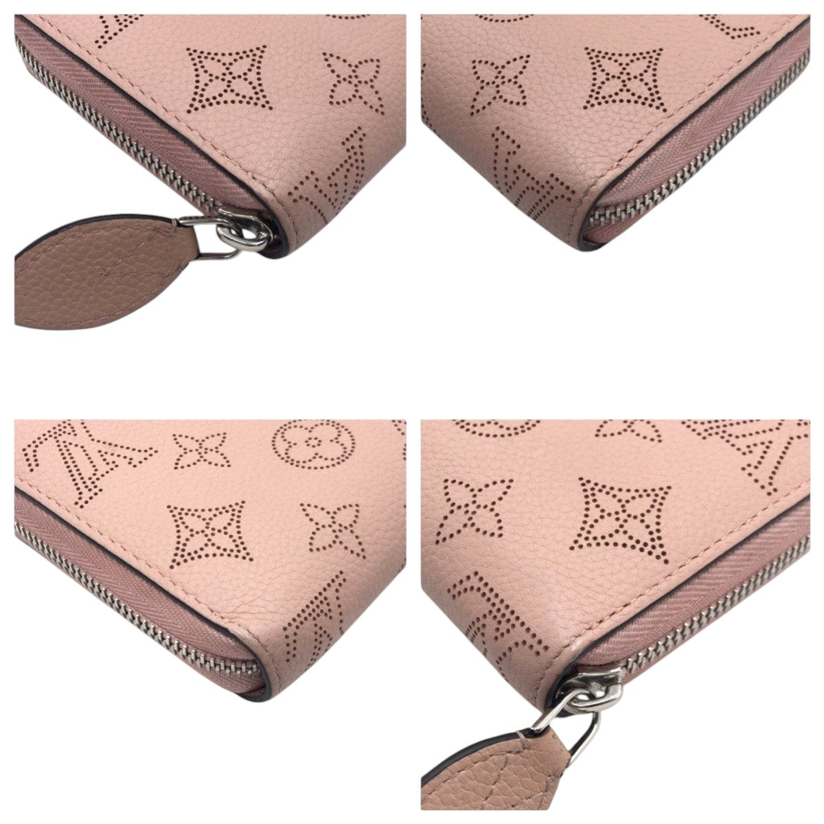 LOUIS VUITTON Long Wallet Purse M61868 leather Pink magnolia Long Wallet Purse Monogram Mahina Zippy Wallet Women Used Authentic