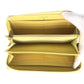 CHANEL Long Wallet Purse leather Yellow Gold Metal Vstitch COCO Mark