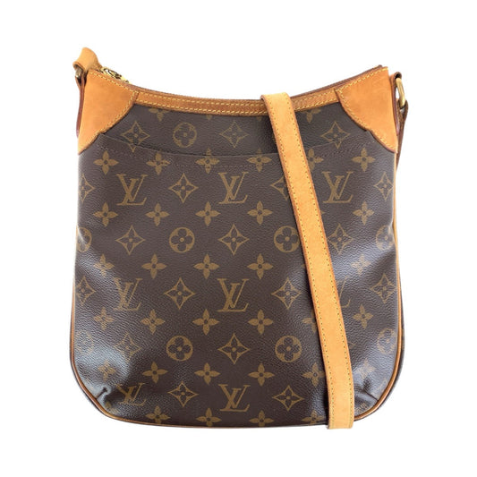 LOUIS VUITTON Shoulder Bag M56390 PVC, Leather Brown Gold Metal Shoulder Bag Pochette Monogram Odeon PM Women Used Authentic