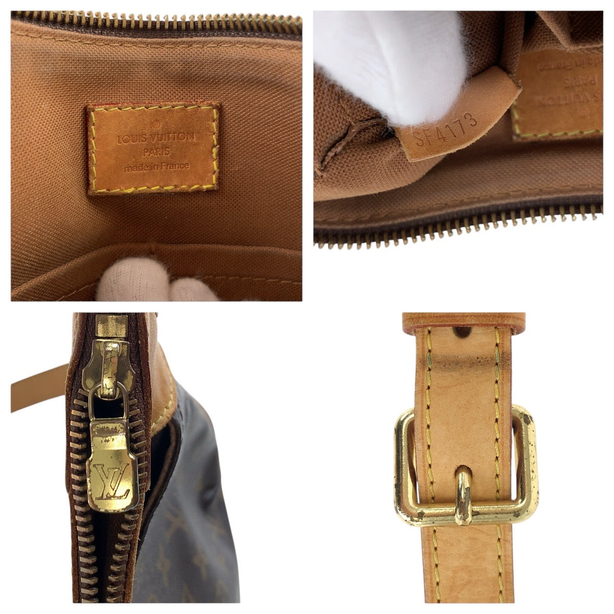 LOUIS VUITTON Shoulder Bag M56390 PVC, Leather Brown Gold Metal Shoulder Bag Pochette Monogram Odeon PM Women Used Authentic
