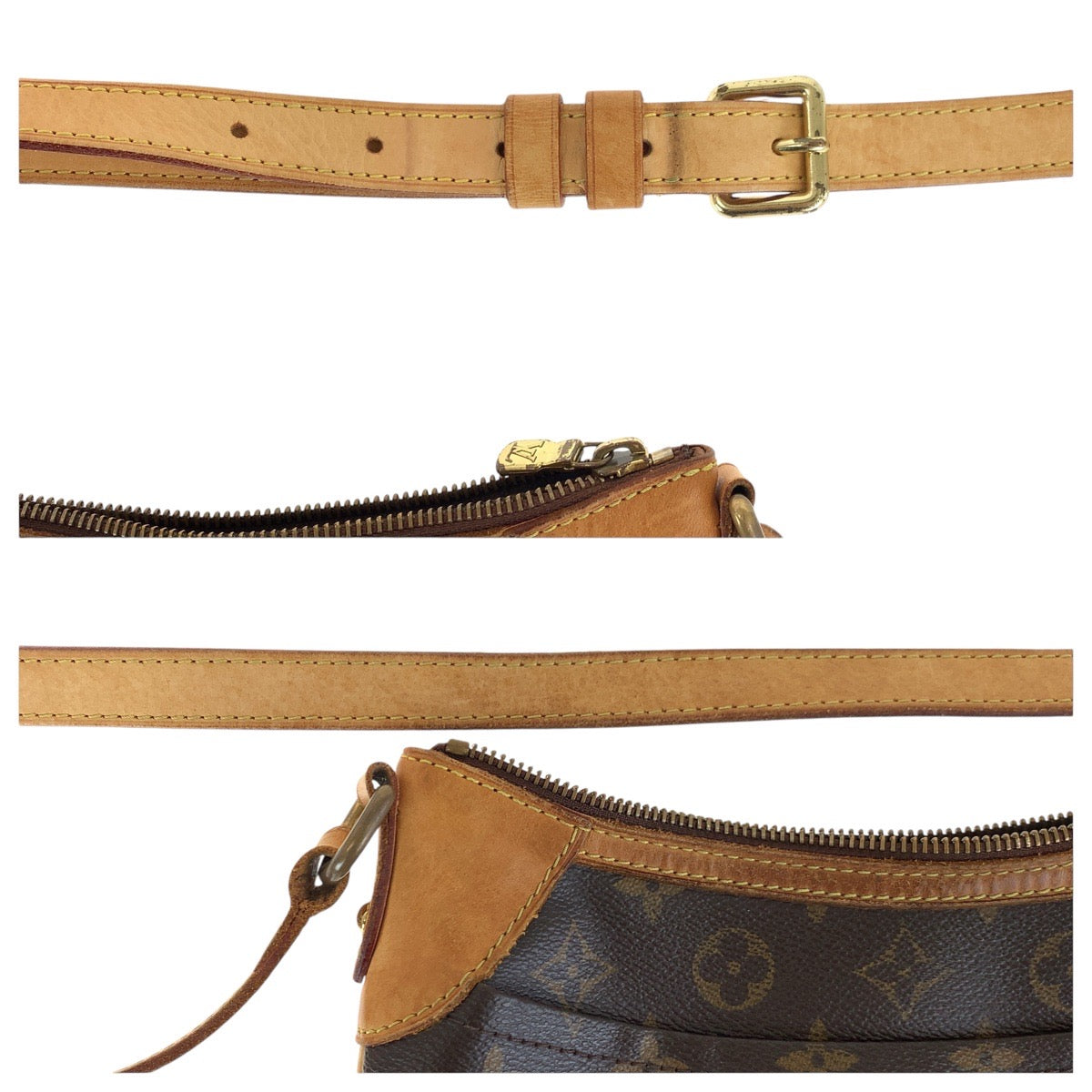 LOUIS VUITTON Shoulder Bag M56390 PVC, Leather Brown Gold Metal Shoulder Bag Pochette Monogram Odeon PM Women Used Authentic