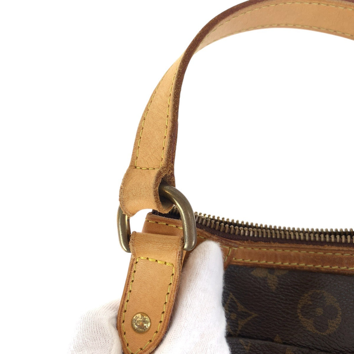 LOUIS VUITTON Shoulder Bag M56390 PVC, Leather Brown Gold Metal Shoulder Bag Pochette Monogram Odeon PM Women Used Authentic