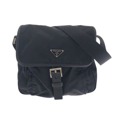 PRADA Shoulder Bag BT0173 Nylon Black SilverMetal Shoulder Bag Messenger bag Test Triangle With logo mens Used Authentic