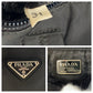 PRADA Tote Bag Nylon Black SilverMetal Tote Bag Shoulder Bag Test Triangle With logo Women Used Authentic