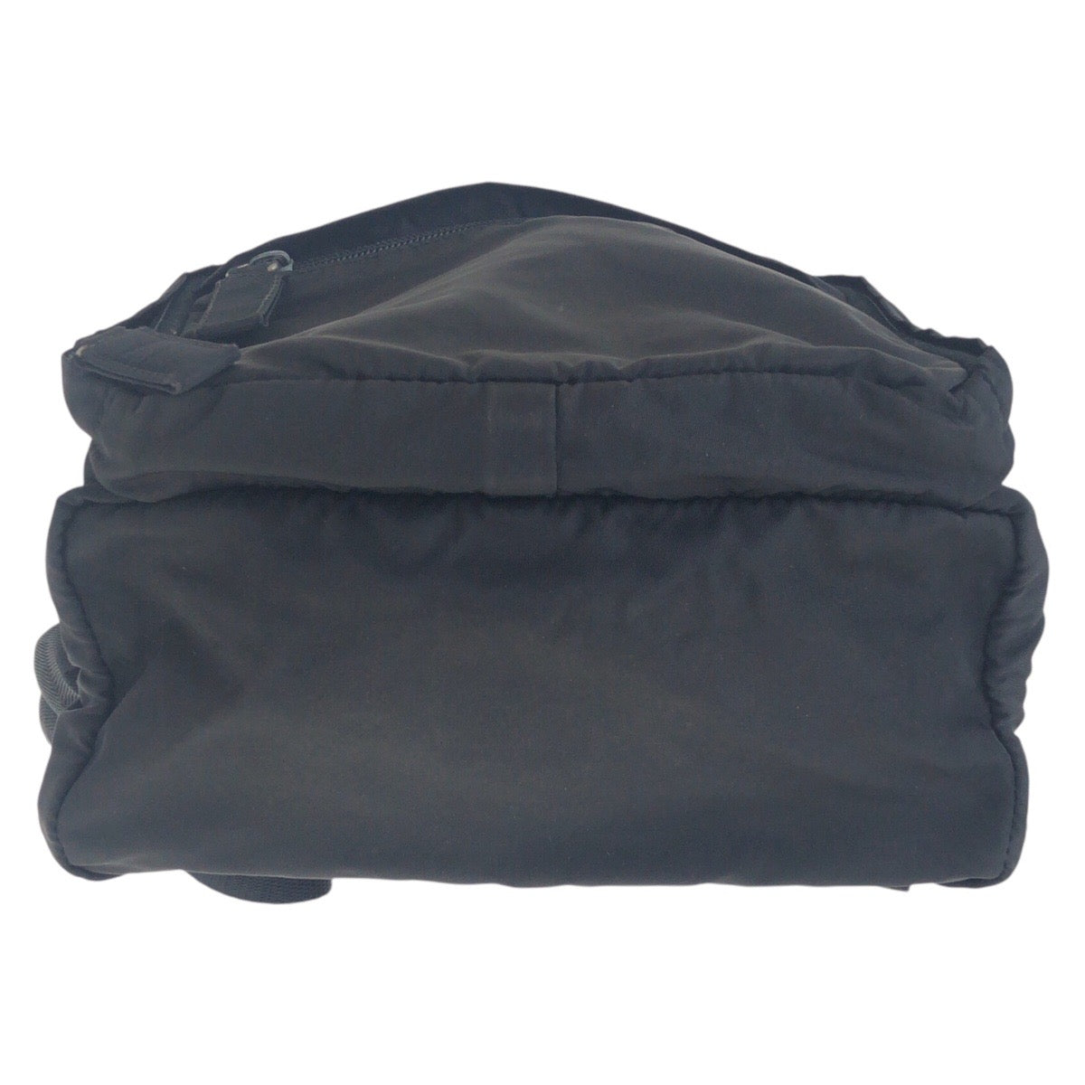 PRADA Backpack Nylon Black SilverMetal Backpack Test Triangle With logo Women Used Authentic