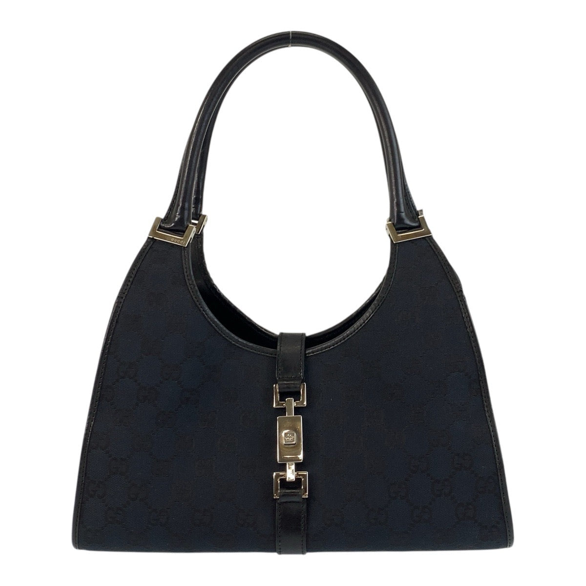 GUCCI Shoulder Bag 002 1067 GG canvas, leather Black black Shoulder Bag handbag Jackie Women Used Authentic