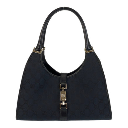 GUCCI Shoulder Bag 002 1067 GG canvas, leather Black black Shoulder Bag handbag Jackie Women Used Authentic