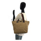 GUCCI Tote Bag 131231 GG canvas, leather Beige brown Tote Bag Shoulder Bag Sherry line Women Used Authentic