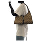 GUCCI Shoulder Bag 01719 GG canvas, leather Brown Silver Metal Jackie Women Used Authentic
