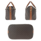 CELINE Shoulder Bag PVC Brown Gold Metal Crossbody Shoulder Bag Handbag 2WAY Macadam Women Used Authentic