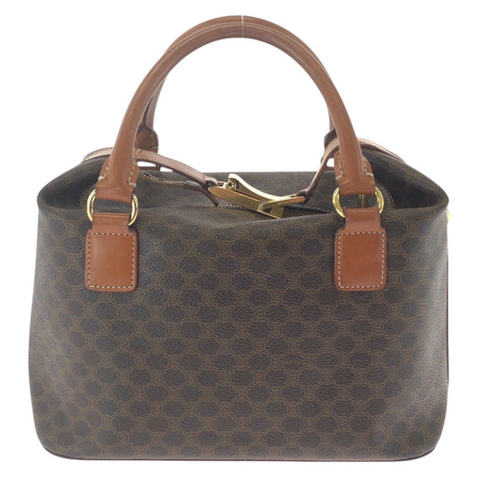 CELINE Shoulder Bag PVC Brown Gold Metal Crossbody Shoulder Bag Handbag 2WAY Macadam Women Used Authentic