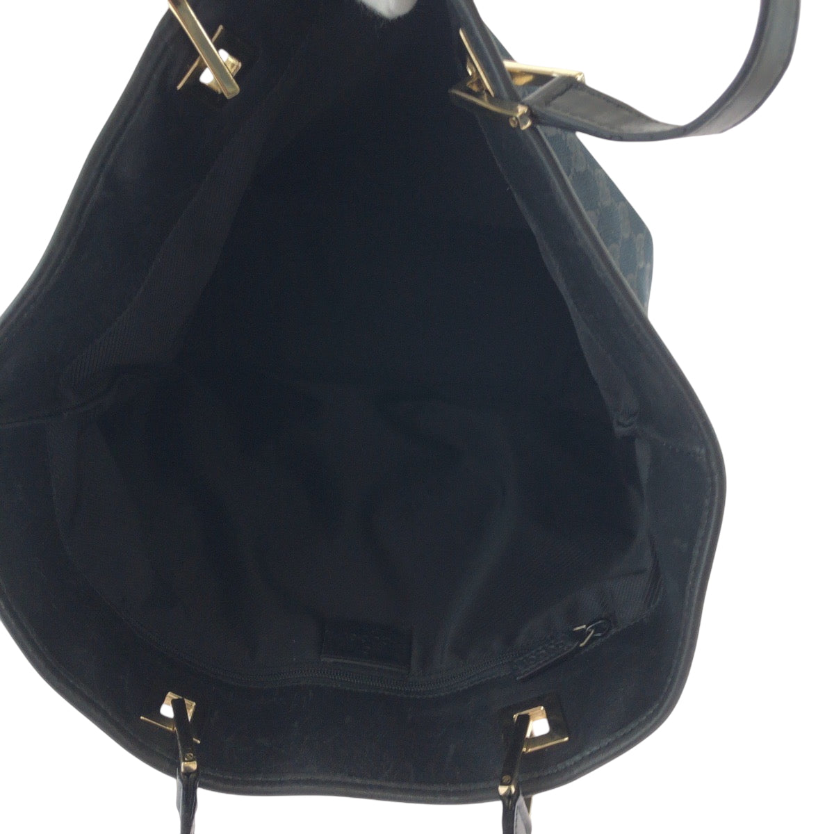 GUCCI Tote Bag 002 1098 GG canvas Black SilverMetal Tote Bag Shoulder Bag Women Used Authentic