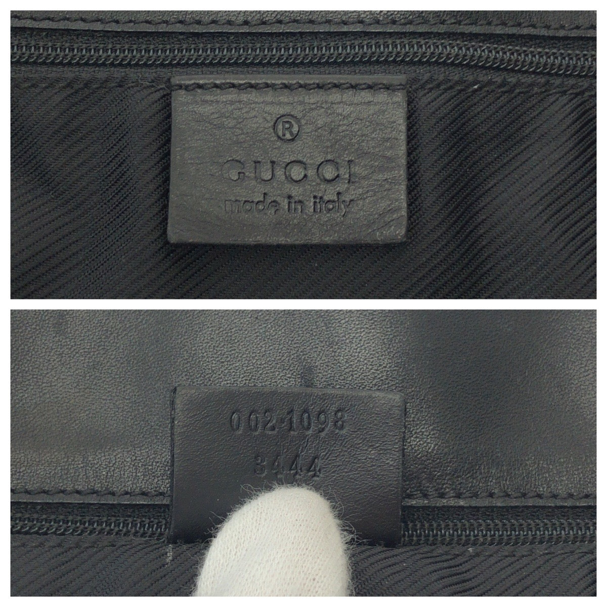 GUCCI Tote Bag 002 1098 GG canvas Black SilverMetal Tote Bag Shoulder Bag Women Used Authentic