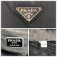 PRADA Tote Bag Nylon Black SilverMetal Tote Bag Shoulder Bag Test Triangle With logo Women Used Authentic
