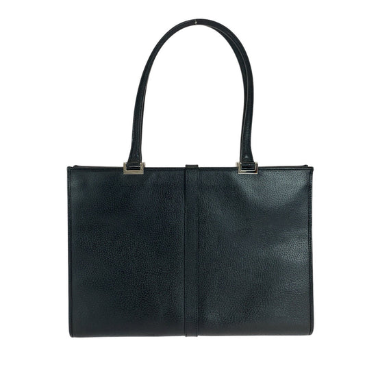 GUCCI Tote Bag 002 1074 leather Black SilverMetal Tote Bag Shoulder Bag Jackie Women Used Authentic