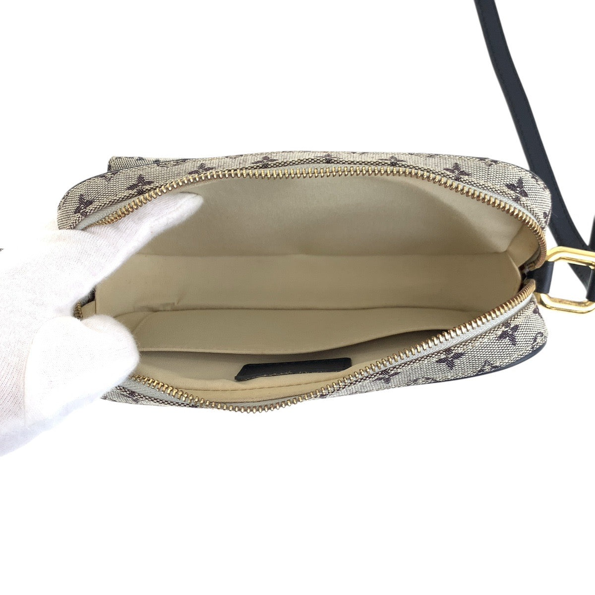LOUIS VUITTON Shoulder Bag M92217 Canvas, Leather Grey Black Gold Metal Shoulder Bag pochette Monogram mini Juliet Women Used Authentic