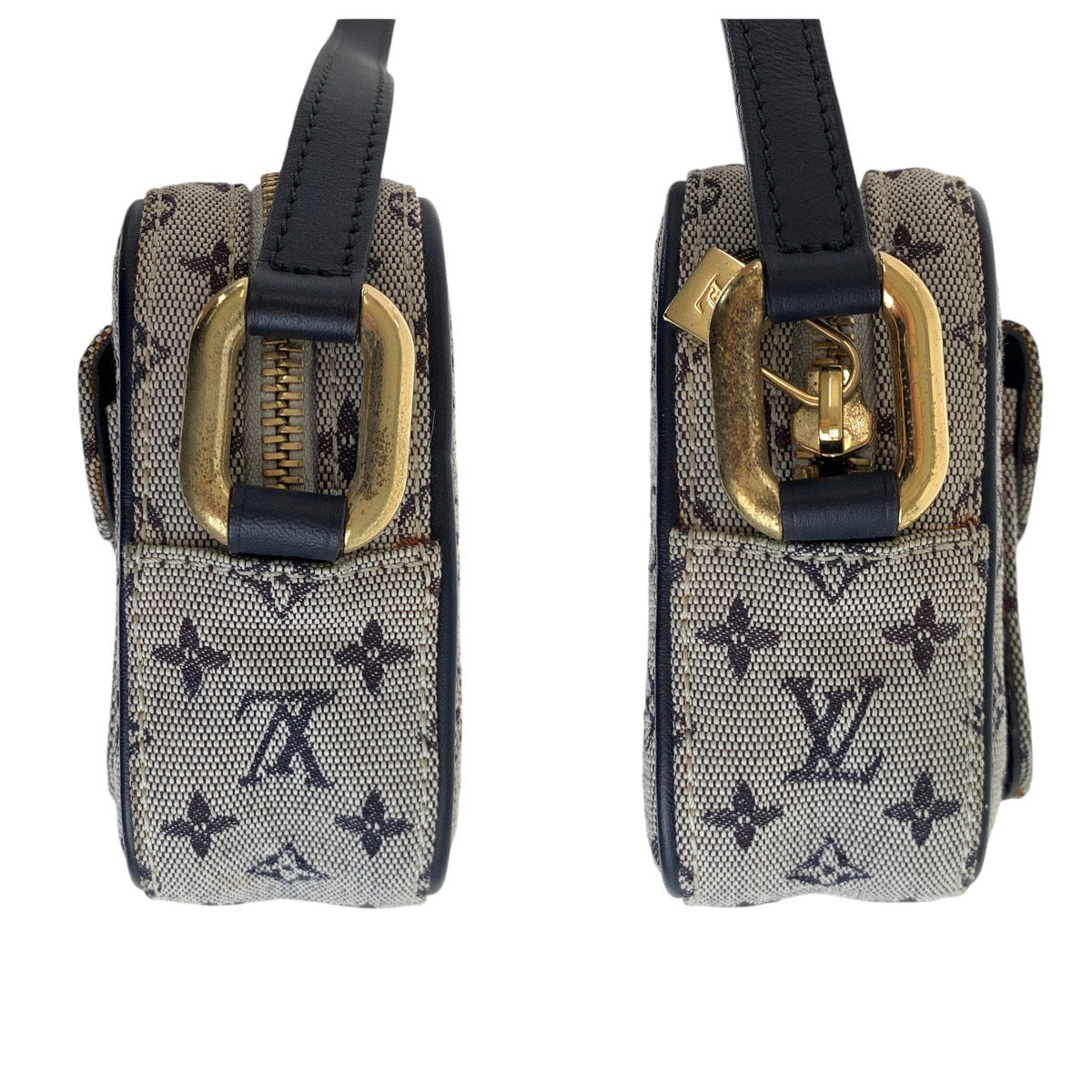 LOUIS VUITTON Shoulder Bag M92217 Canvas, Leather Grey Black Gold Metal Shoulder Bag pochette Monogram mini Juliet Women Used Authentic