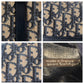 Dior Handbag Canvas, Leather Navy Gold Metal Handbag Boston Duffel bag Trotter Women Used Authentic