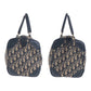 Dior Handbag Canvas, Leather Navy Gold Metal Handbag Boston Duffel bag Trotter Women Used Authentic