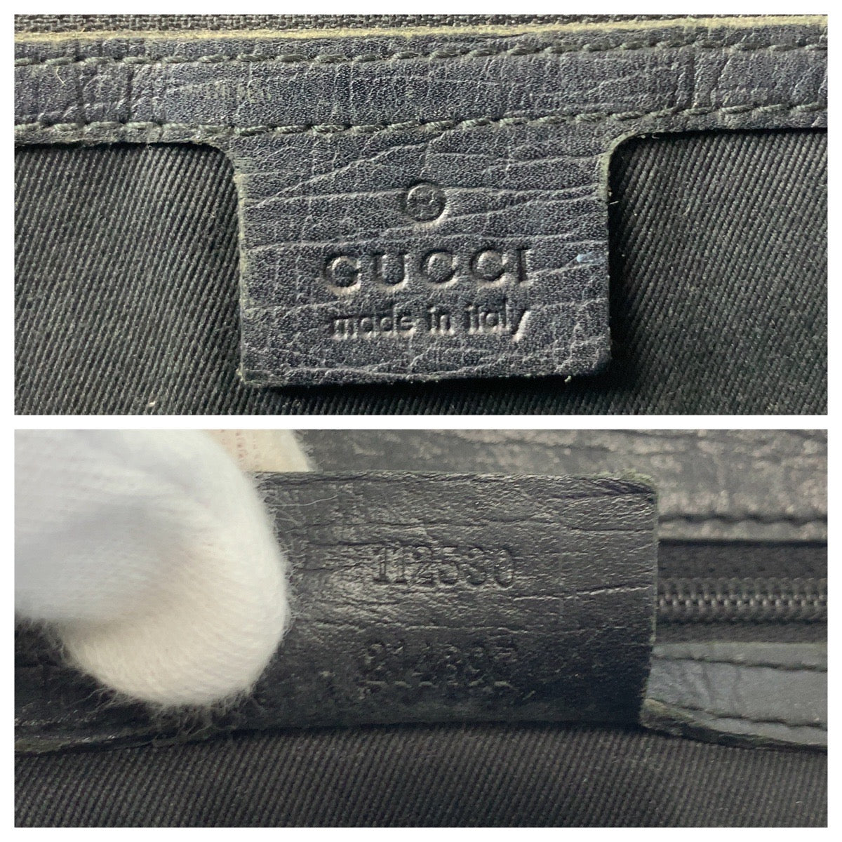GUCCI Tote Bag 112530 GG canvas, leather Black black Tote Bag Shoulder Bag Bamboo Women Used Authentic