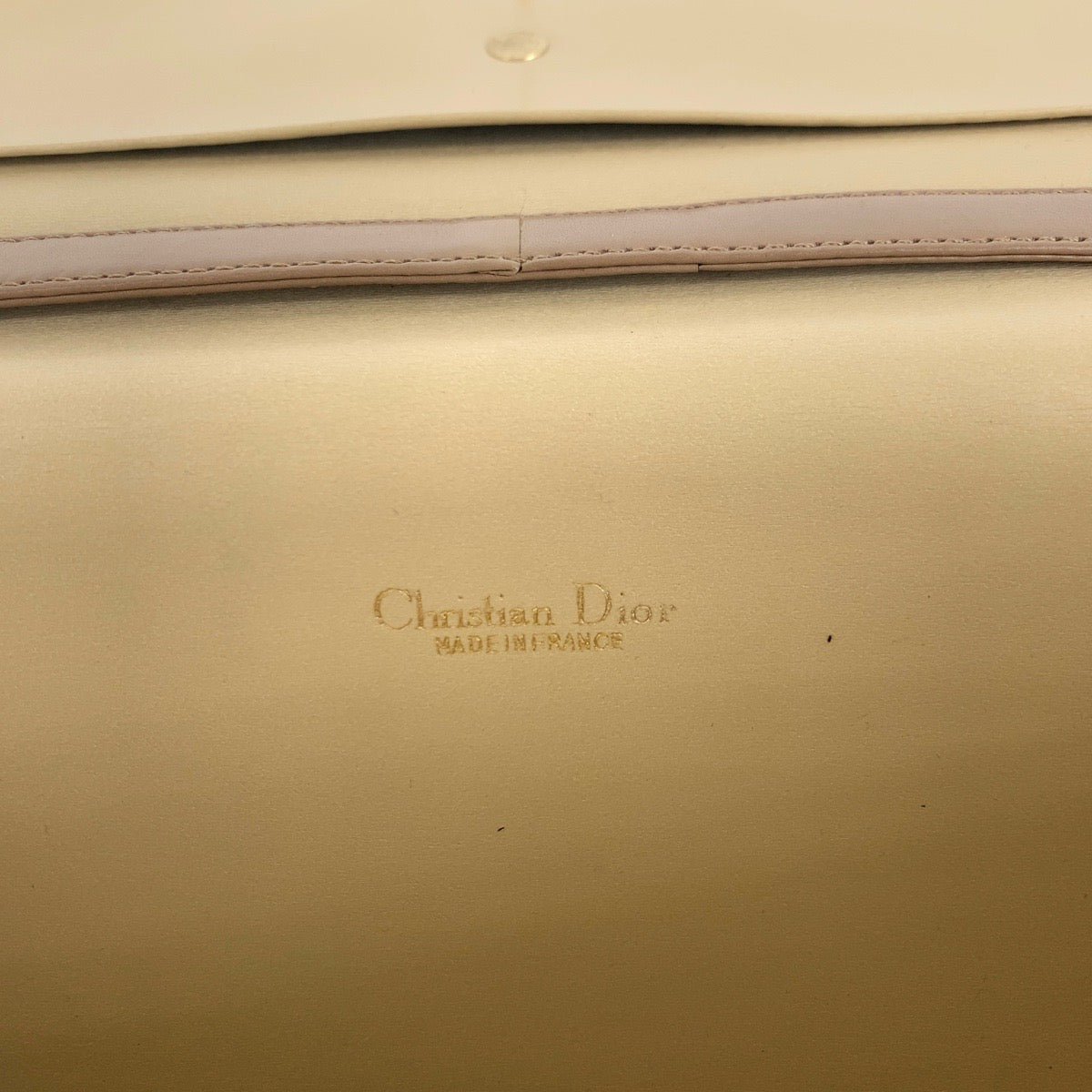 Dior Shoulder Bag Suede Beige Gold Metal Trotter
