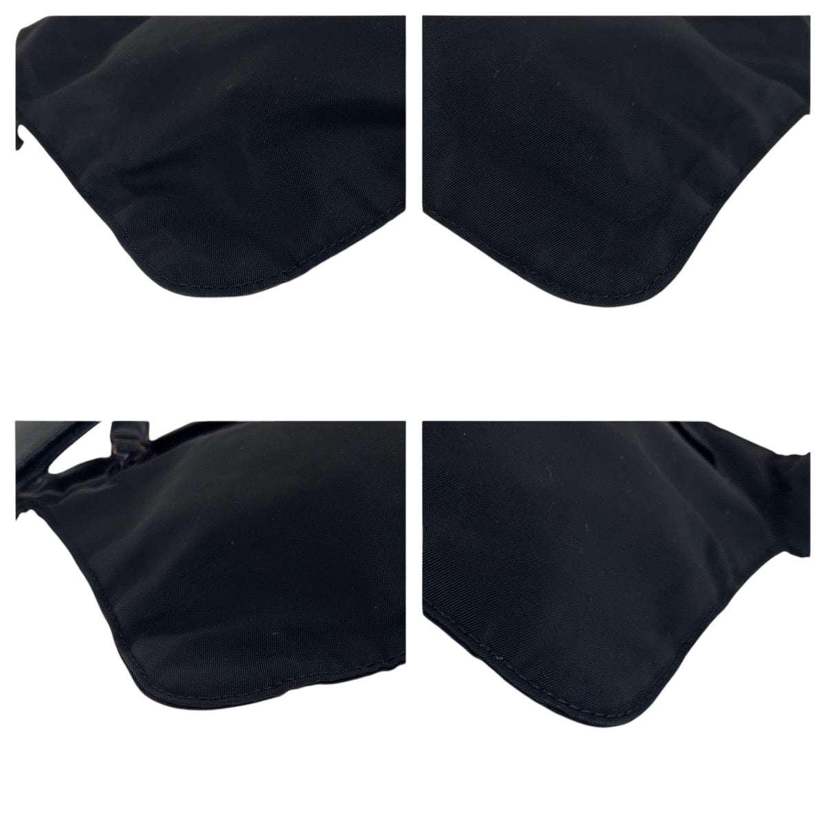 PRADA Shoulder Bag Nylon Black SilverMetal Test Triangle With logo