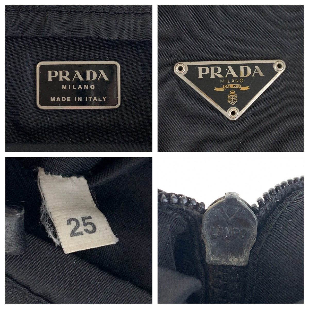 PRADA Shoulder Bag Nylon Black SilverMetal Test Triangle With logo