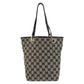 GUCCI Tote Bag 002 1099 GG canvas, leather Gray Black Gold Metal Tote Bag Shoulder Bag Women Used Authentic