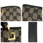 GUCCI Tote Bag 002 1099 GG canvas, leather Gray Black Gold Metal Tote Bag Shoulder Bag Women Used Authentic