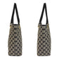 GUCCI Tote Bag 002 1099 GG canvas, leather Gray Black Gold Metal Tote Bag Shoulder Bag Women Used Authentic