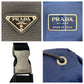PRADA Backpack Nylon Navy SilverMetal Backpack Backpack Test Triangle With logo Women Used Authentic